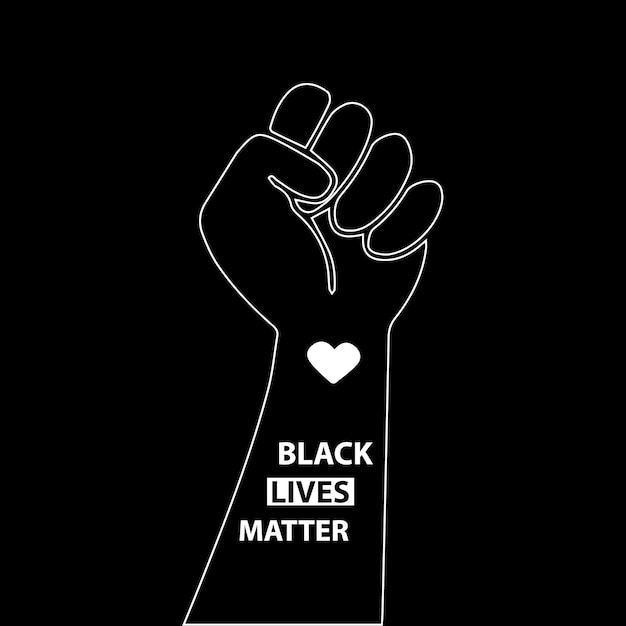 Vector black lives matter protest banner trendy style illustration social media post design