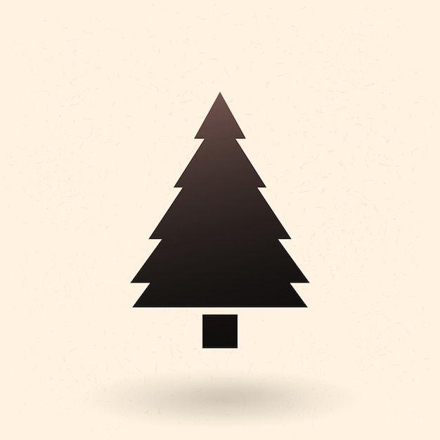 Vector Black Silhouette Icon Pine Tree