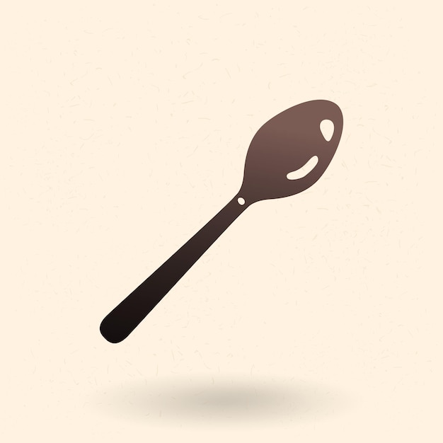 Vector Black Silhouette Icon Single Spoon