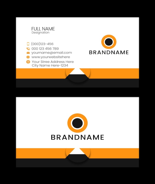 vector black and yellow elegant visiting card template