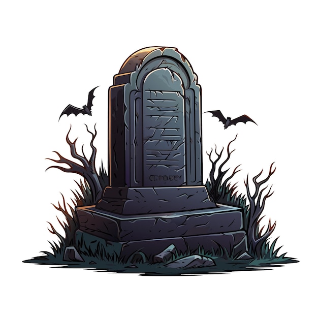 vector blank gravestone memorial tombstone halloween headstone vector illustration on white background