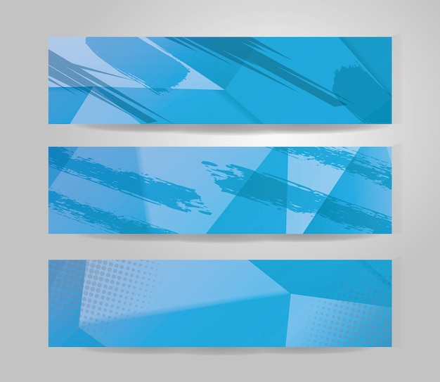 Vector blue banner set Concept geometric design