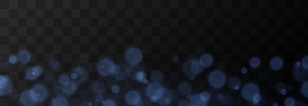 Vector blue bokeh on an isolated transparent background. Magic Blur PNG. Light movement PNG.