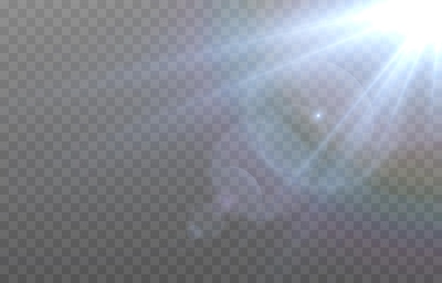 Vector blue light with lens flares Sun sun rays dawn glare from the sun png