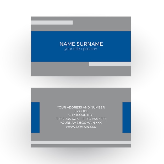 Vector vector blue minimal geometric background with tape professional and formal business card