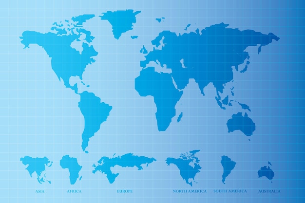 Vector of Blue print World map