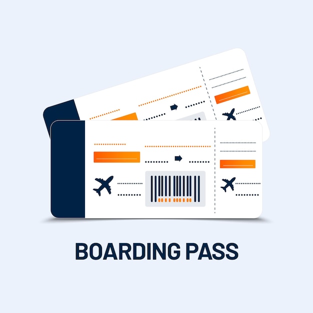 Vector vector boarding pass ticket card element template