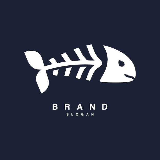 Vector bone fish logo design