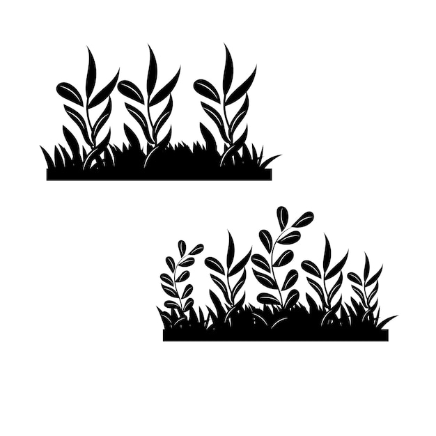 vector border of grass realistic style