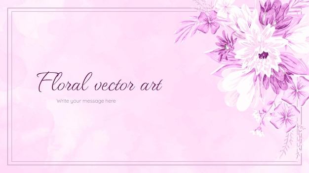 Vector botanical banner background blossoming flowers