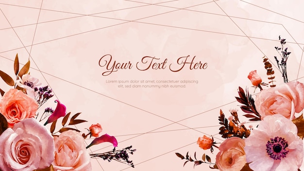 Vector botanical banner background blossoming flowers