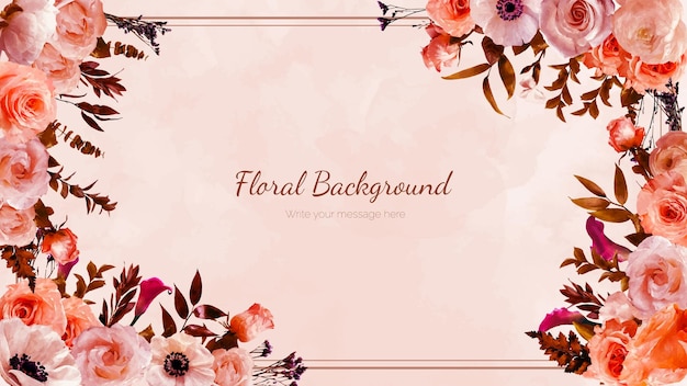 Vector botanical banner background blossoming flowers