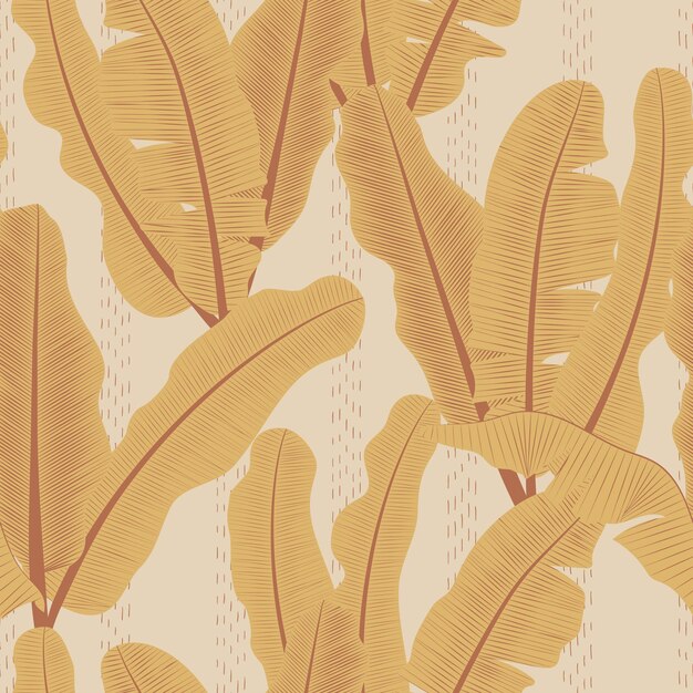 Vector botanical seamless pattern with palm leaves in muted colors Exotic background in modern simple boho style in perfect for textile cards scrapbooking wrapping paper for kids and adultsx9