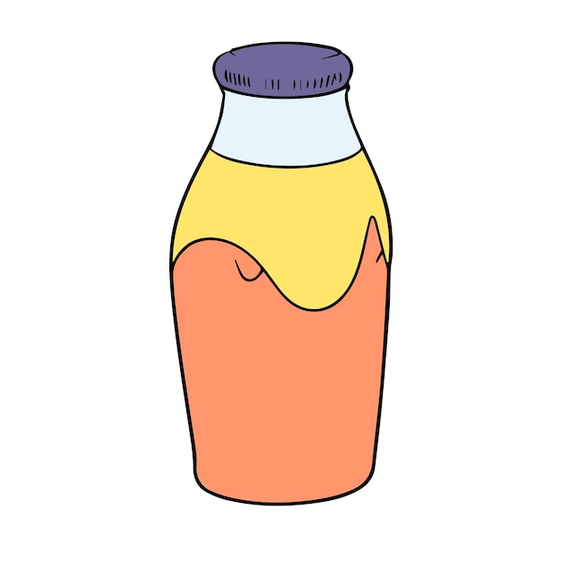 vector bottle line color illustration icon