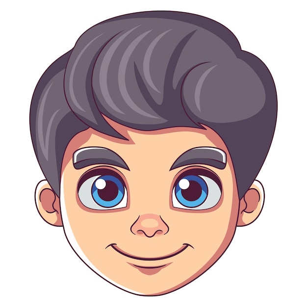 Vector Boy head mascot cartoon characters smile