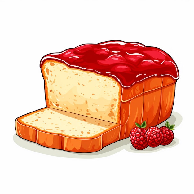 vector bread illustration jam food breakfast isolated snack cartoon icon toast sweet set