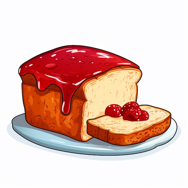 vector bread illustration jam food breakfast isolated snack cartoon icon toast sweet set