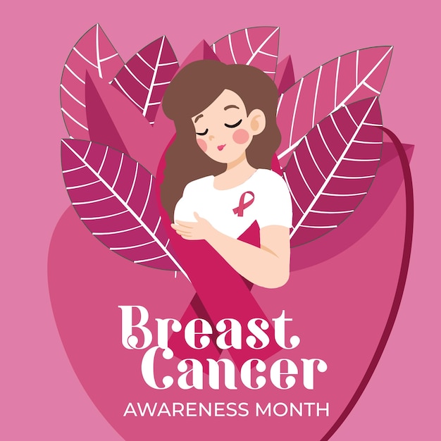 vector breast cancer awareness month social media post