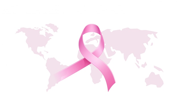 Vector breast cancer awareness poster pink ribbon