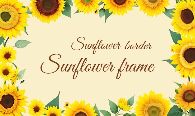 Vector A Bright and Beautiful Sunflower frame Design