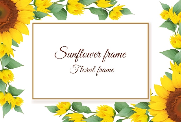 Vector A Bright and Beautiful Sunflower frame Design