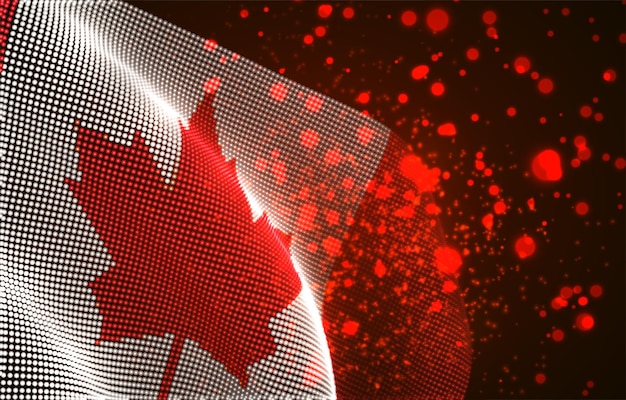 Vector vector bright glowing country flag of abstract dots canada