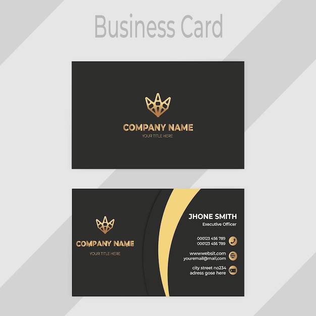 Vector brown business card for corporate professionals