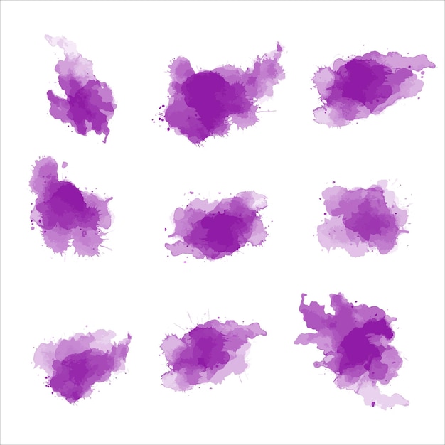 Vector brush of splash purple watercolor illustration on white background