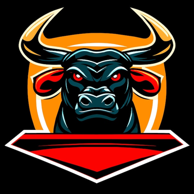 Vector Bull Illustration with Moody Visuals