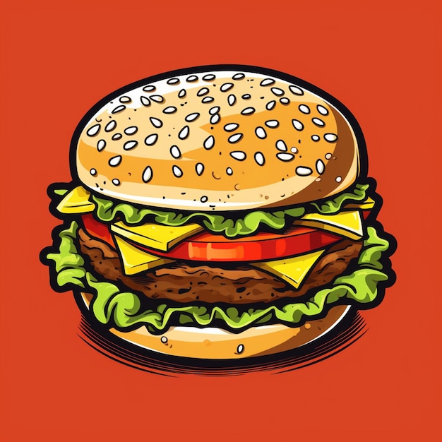 vector burger hamburger food illustration icon fast photo doodle vector art illustrations