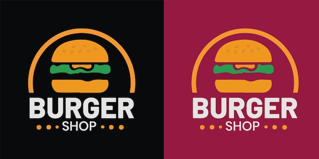 Vector burger shop logo template vector illustration of fast food logotype