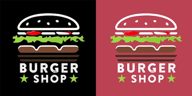 Vector burger shop logo template vector illustration of fast food logotype