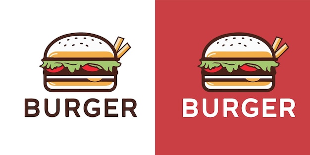 Vector burger shop logo template vector illustration of fast food logotype