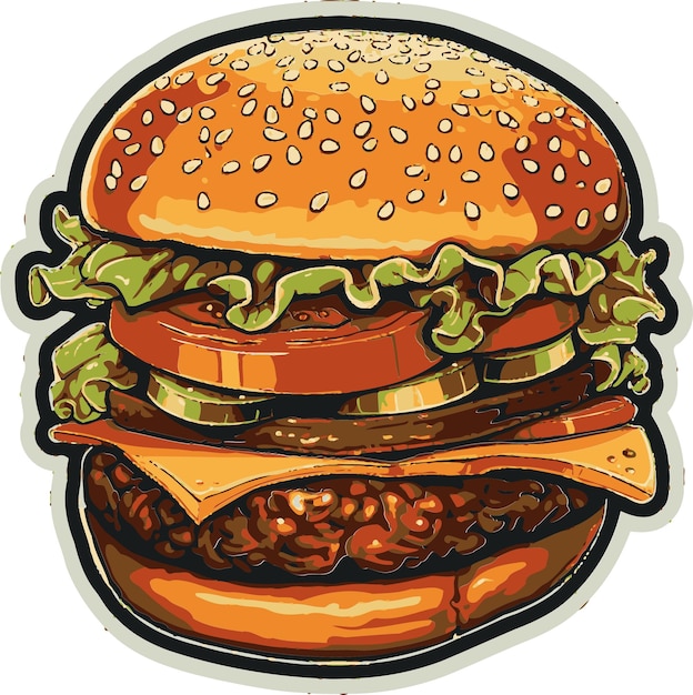 Vector Burgers Art Set Burger Vector Illustration Kit