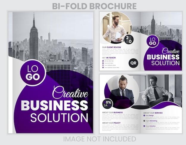 Vector business bifold brochure design or business brochure template and Corporate bifold brochure