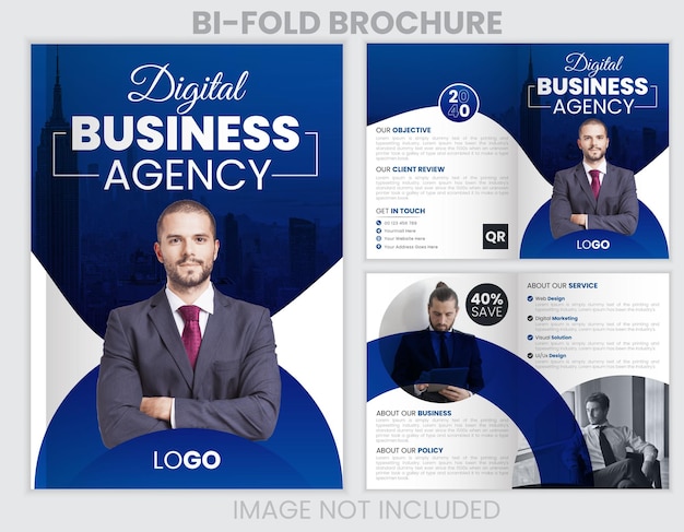 Vector business bifold brochure design or business brochure template and Corporate bifold brochure