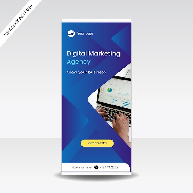 Vector business digital marketing agency website roll up banner promotion design template