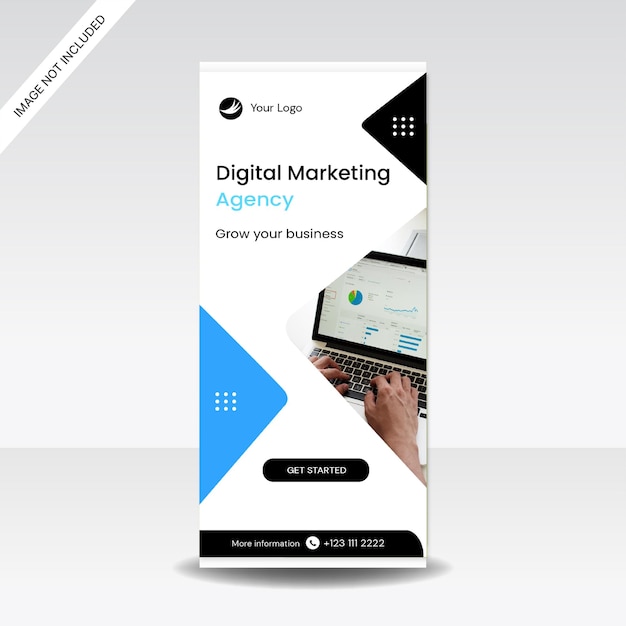 Vector business digital marketing agency website roll up banner promotion design template