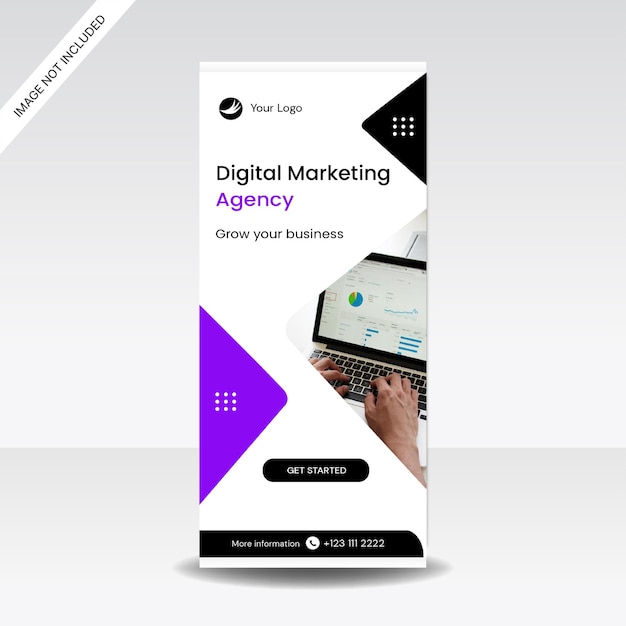 Vector business digital marketing agency website roll up banner promotion design template