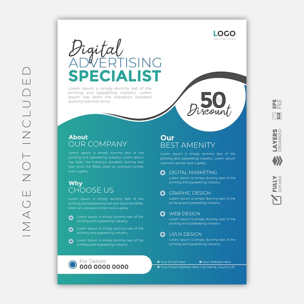 vector business flyer for digital marketing agency