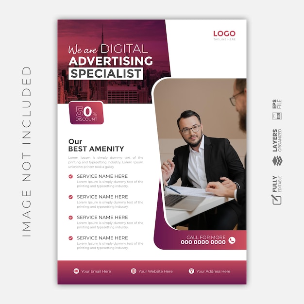 vector business flyer for digital marketing agency