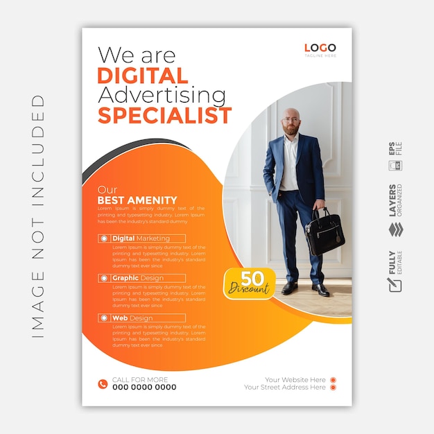 vector business flyer for digital marketing agency