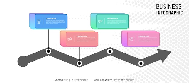 Vector vector business info graphic time line steps info graphics template design