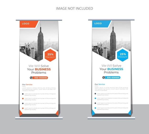 Vector business marketing x stand rollup pullup signage retractable banner design vector template