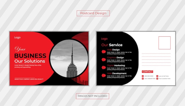 Vector business postcard design