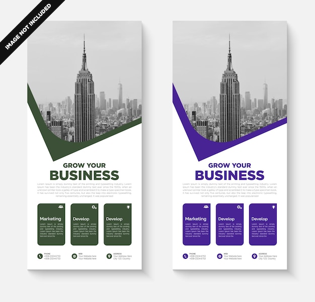 Vector business rack card template corporate dl flyer template design