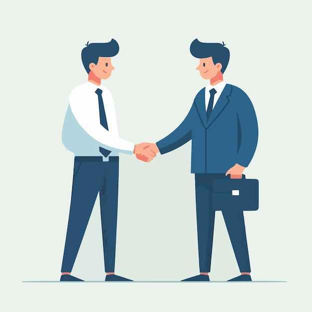 vector businessman shaking hands