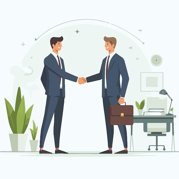 vector businessman shaking hands