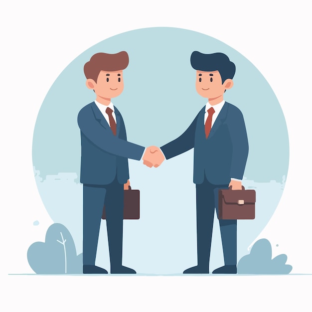 vector businessman shaking hands