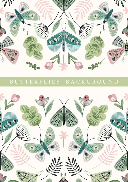 Vector butterflies background Template for card poster flyer cover home decor and other